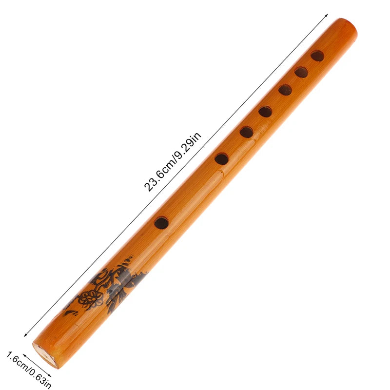 1Pc Chinese Traditional 6 Holes Bamboo Flute Vertical Flute Clarinet Student Musical Instrument Wooden Color Flute For Beginner