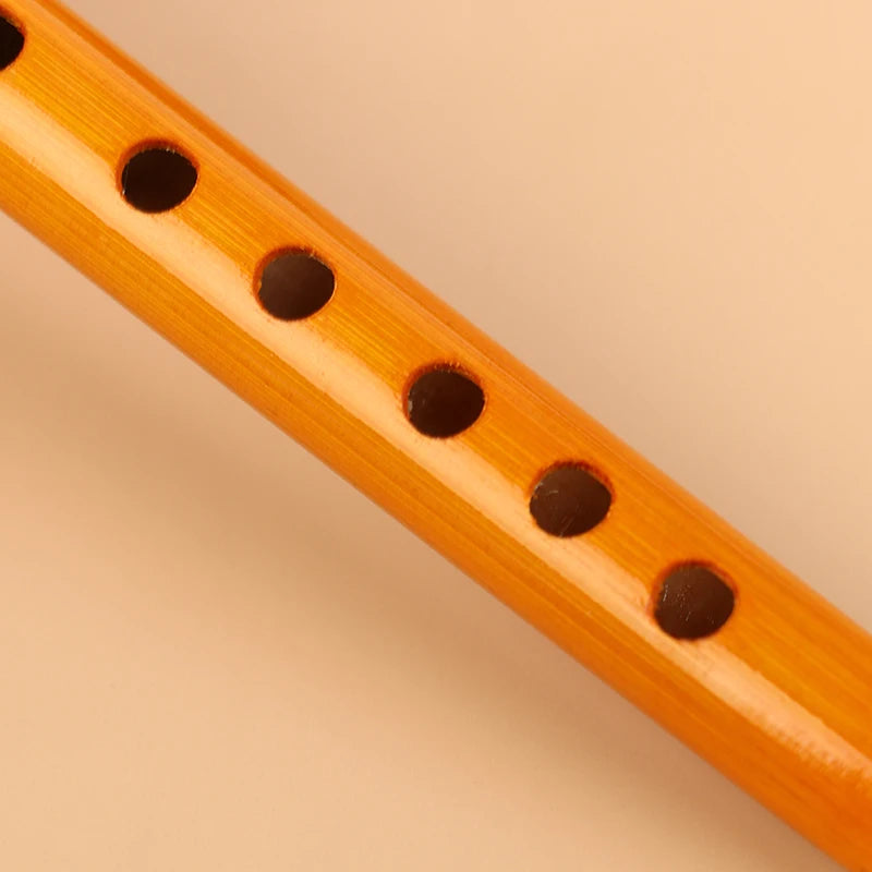 1Pc Chinese Traditional 6 Holes Bamboo Flute Vertical Flute Clarinet Student Musical Instrument Wooden Color Flute For Beginner