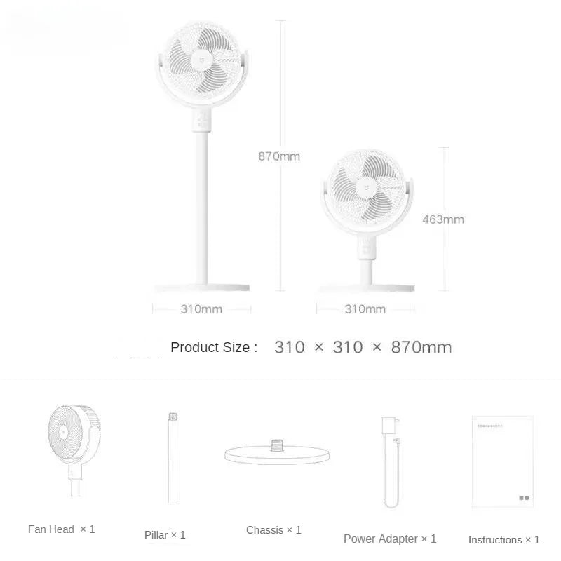 2024 New Xiaomi Mijia Circulating Fan Rechargeable Air Conditioner Fan Cooler Floor Standing Desktop Fans Work with Mi Home App