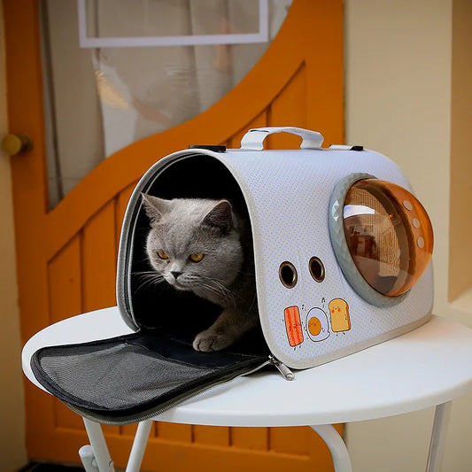 Cat out portable bag portable pet bag space capsule cat bag crossbody backpack transparent cat cage kitten dog supplies