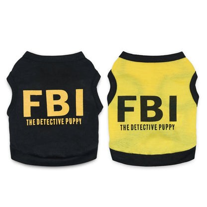 Police Suit Cosplay Dog Clothes Black Elastic Vest Puppy T-Shirt Coat Accessories Apparel Costumes  Pet Clothes for Dogs Cats