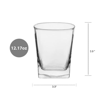 Drinking Glasses 12.17 Oz Set of 4 Beautiful Clear Glass Construction Lead Cadmium BPA Free Easy Clean Up