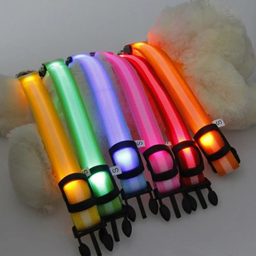 LED Dog Anti-lost Collar Pet Collar Glowing Luminous LED Night Light For Small Medium Large Dogs Collars Leads Safety Necklace