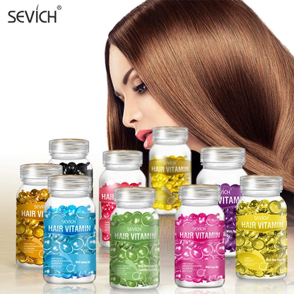 2024 Sevich Vitamin Capsule Repair Damaged Hair Keratin Complex Oil Anti-Loss Moroccan Oil Soft Smooth Silky Hair Care Products