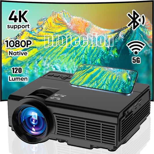 TAIDU Portable Projector 4k 1920*1080P HD Resolution Intelligent Control 5G WiFi BT5.0 Home Theater Outdoor Movie LED Projector