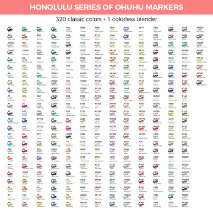 Ohuhu Honolulu 320 Color Marker Pen Set Oily Alcohol Art Markers Dual Tips Felt Pen Sketching Drawing Manga School Art Supplies