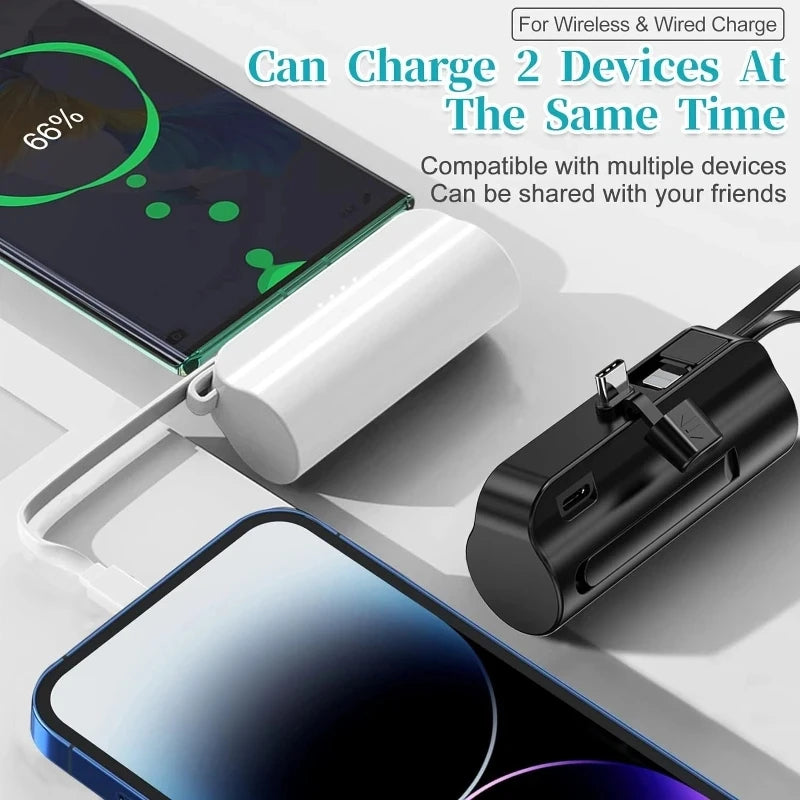 New 10000mAh Power Bank Portable Pocket Battery Charger Cases with Cable Power Bank Plug Play Type-C for iPhone Samsung Xiaomi