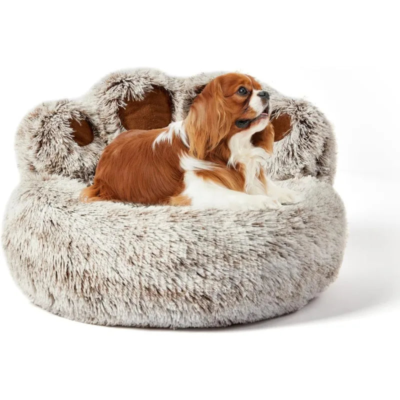 Calming Cat & Dog Bed, Anti-Anxiety Donut Pet Cozy Soft Round Cute Washable Bed for Large Sized Cat & Dog