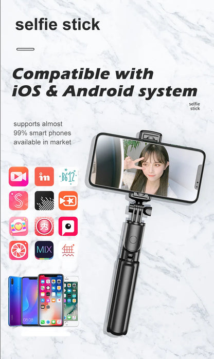 Phone Holder Wireless Selfie Stick Tripod 360 Degree Rotation Support For iPhone Xiaomi Samsung Mobile Phone Live Video Stand