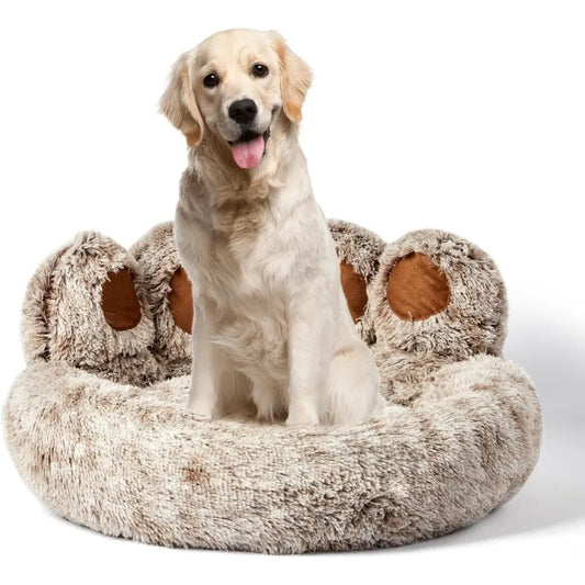 Calming Cat & Dog Bed, Anti-Anxiety Donut Pet Cozy Soft Round Cute Washable Bed for Large Sized Cat & Dog