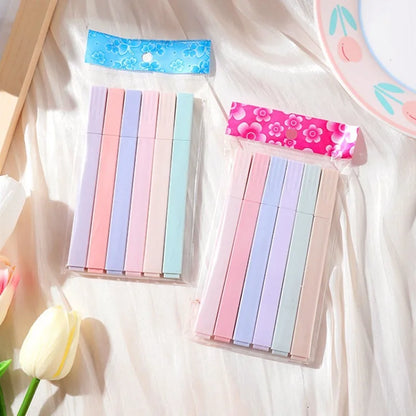 4/6/12 set Pastel Color Highlighter Kawaii Stationery Color Marker School Supply Student Marker Highlighter Japanese Stationery