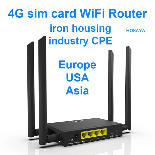 HOSAYA America 4G WiFi Router 4G CPE iron housing Industrial grade strong signal 32 Wifi users Sim Card modem Hotspot