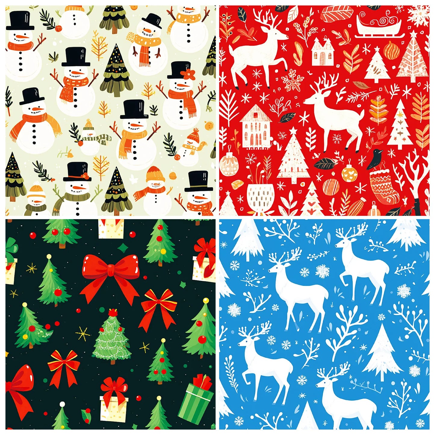 24Sheets Merry Christmas Scrapbook Paper Pad for Journaling DIY Arts,Craft Snowflake,Santa Pattern Christmas Gift Wrapping Paper