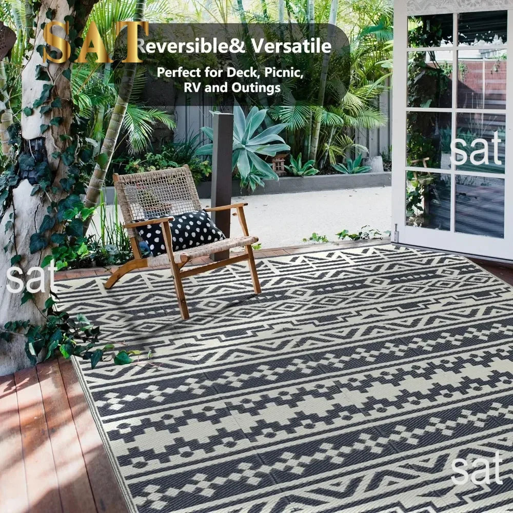 Outdoor Rug, Outdoor Rugs Waterproof Mat Rugs for Patios Clearance Carpet, Camping Rugs Large Plastic Straw Rug, Patio Rug