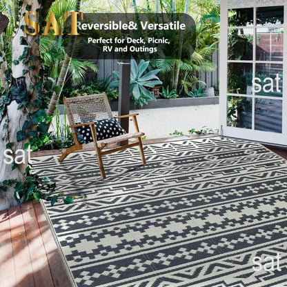 Outdoor Rug, Outdoor Rugs Waterproof Mat Rugs for Patios Clearance Carpet, Camping Rugs Large Plastic Straw Rug, Patio Rug