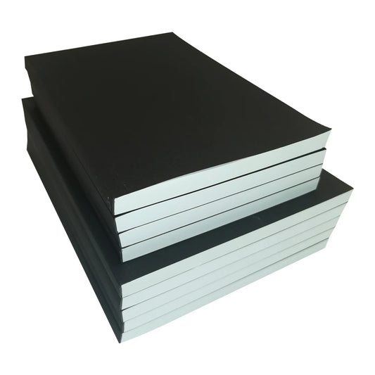 Black Cover A5/B5 Notebook,128 Sheets/256 Pages/Book,Blank,Horizontal Line and Grid Pages Office Study Notes Supplies CS-078