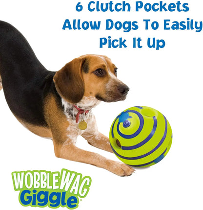 Wobble Wag Giggle Glow Ball Interactive Dog Toy Fun Giggle Sounds When Rolled or Shaken Pets Know Best As Seen On TV