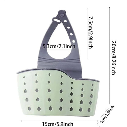 Sink Draining Hanging Basket Adjustable Kitchen Accessories Rubber Sink Bag Soap Sponge Shelf Faucet Holder for Bathroom 1PC