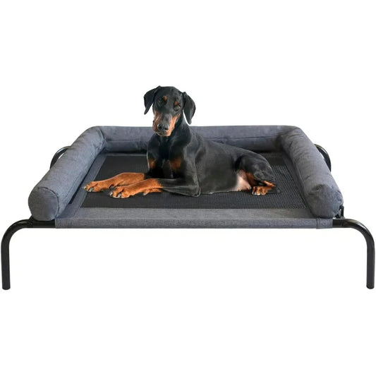 Cooling Elevated Pet Cushion Bed Raised Dog Cots Beds for Small Dogs, Portable Indoor & Outdoor Pet Hammock Bed