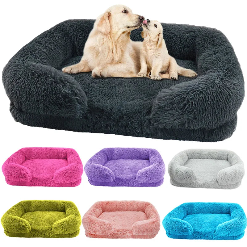 Large Dog Bed Dog Plush Pet Bed Winter Thickened Pad Dog Sleeping Bed Sofa Removable Pad Dog Small Large Dog square kennel