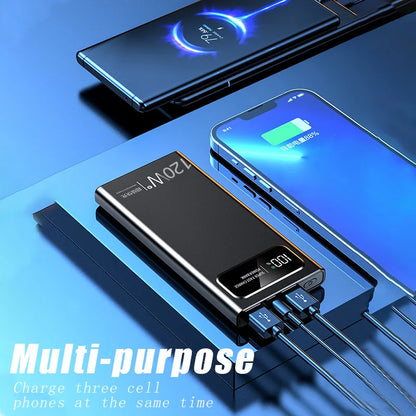 200000mAh 120W Power Bank Super Fast Charging Battery High Capacity Digital Display Power Bank For Iphone Samsung Huawei Xiaomi