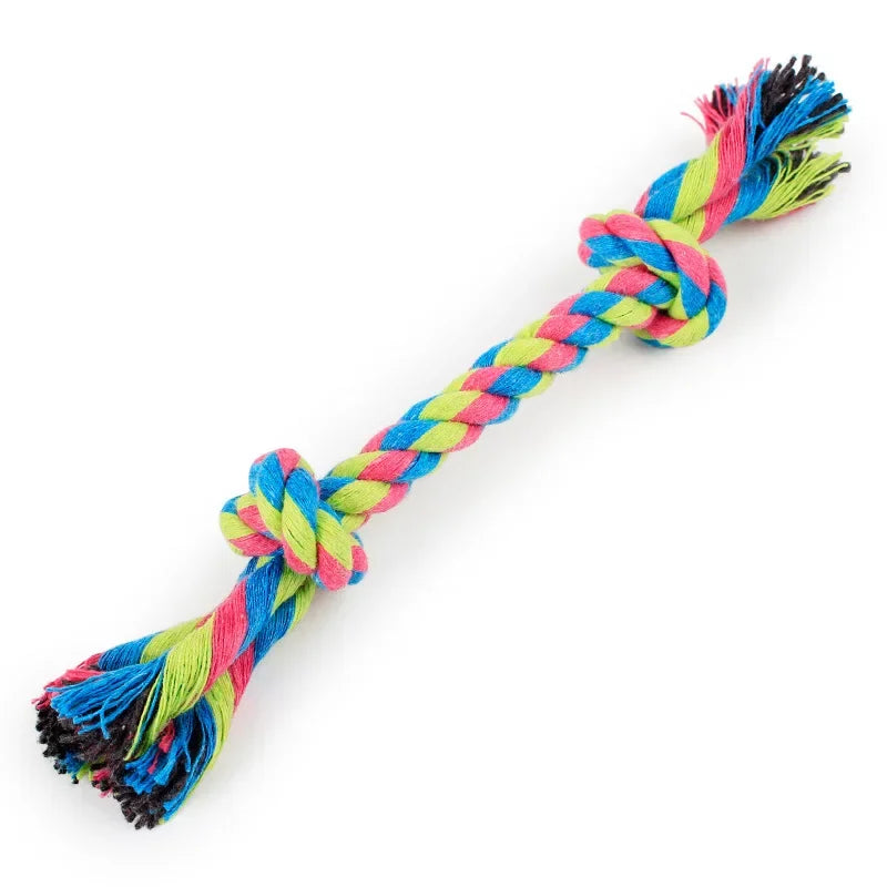 Cotton Dog Toys Puppy Chewing Toys Rope Knot Toy Durable Braided Dog Toys Dog Cleaning Teeth Braided Bone Rope Pet Products 24cm