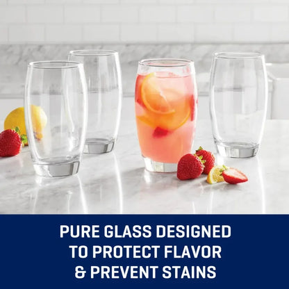 Ellendale Drinking Glasses 16 Ounces Set of 8 They layer beautifully with a variety of dinnerware and flatware Dishwasher Safe