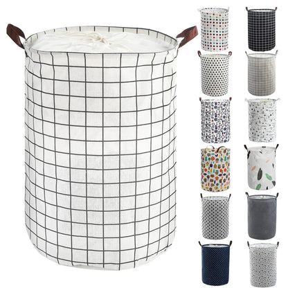 Thickened Large Laundry Hamper with Durable Handle,21.6" Tall Round Laundry Basket for Clothes Storage