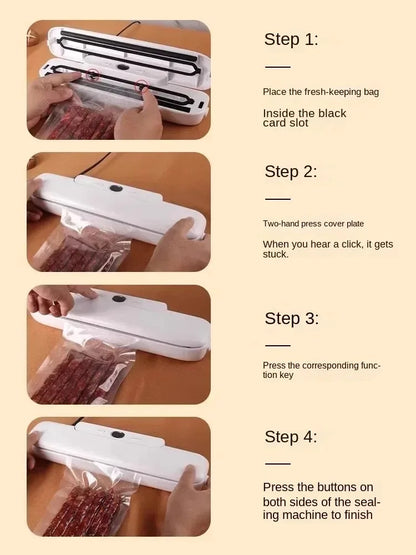 Electric Food Vacuum Sealer Machine And Storage Bags One Touch Fast Vacuuming For Wet Or Dry Food Kitchen Vacuum Sealing Machine