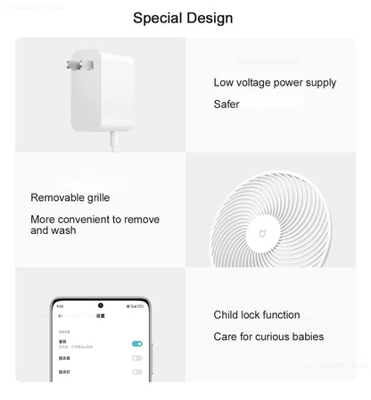 2024 New Xiaomi Mijia Circulating Fan Rechargeable Air Conditioner Fan Cooler Floor Standing Desktop Fans Work with Mi Home App