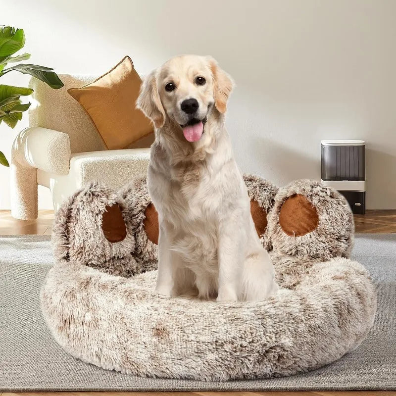 Calming Cat & Dog Bed, Anti-Anxiety Donut Pet Cozy Soft Round Cute Washable Bed for Large Sized Cat & Dog