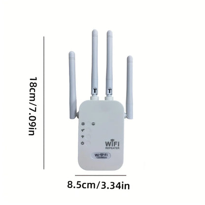 WiFi Repeater Wireless WIFI Extende WiFi Booster 2.4G/5G Dual-band 1200Mbps Network Amplifier Long Range Signal WiFi Router