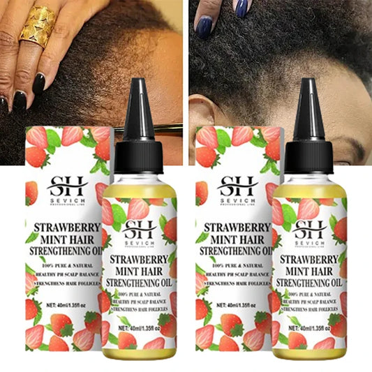 Strawberry Hair Growth Oil Hair Care Essence Repair Hairs Damaged Care Treatment Strengthening Moisturizing Oil Anti Hair loss