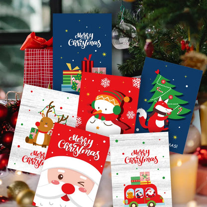 10.5x7.2cm Merry Chritmas Greeting Cards Envelope Xmas Gifts Card DIY Folding Paper Card Invitations Gifts Postcard New Year