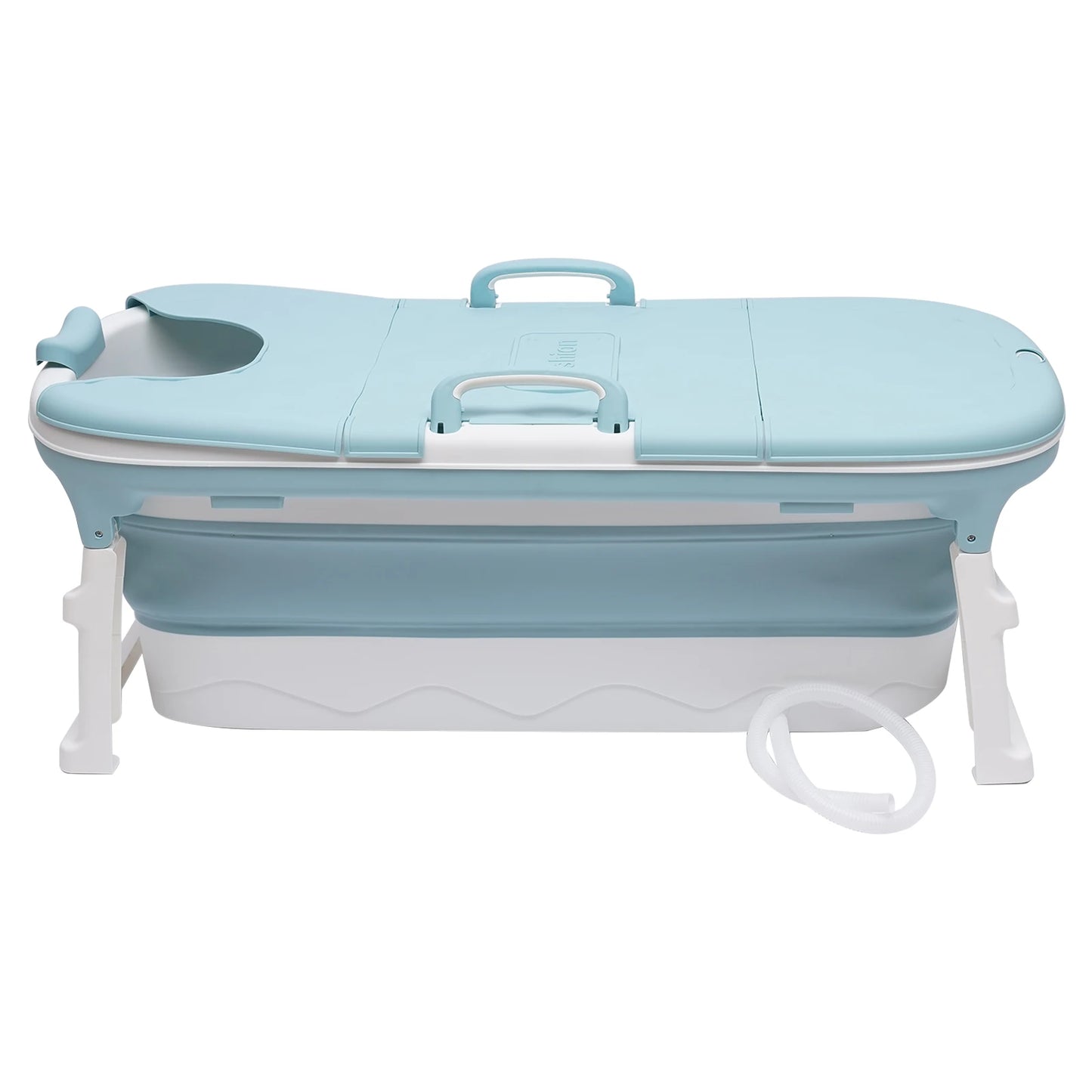 Portable Foldable Iatable BathTub Blue Bath Collapsible For Adults Large Tub Spa 138CM Home Application Massage Barrel