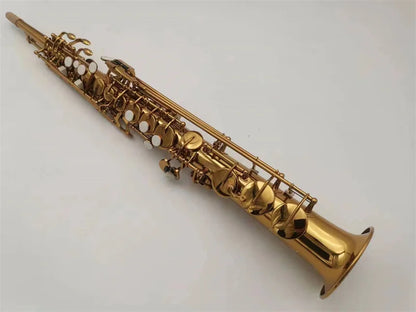 Bb Soprano Saxophone  Plated Brass Professional Woodwind Instrument B Flat Sax With Case Musical Instrument Accessories