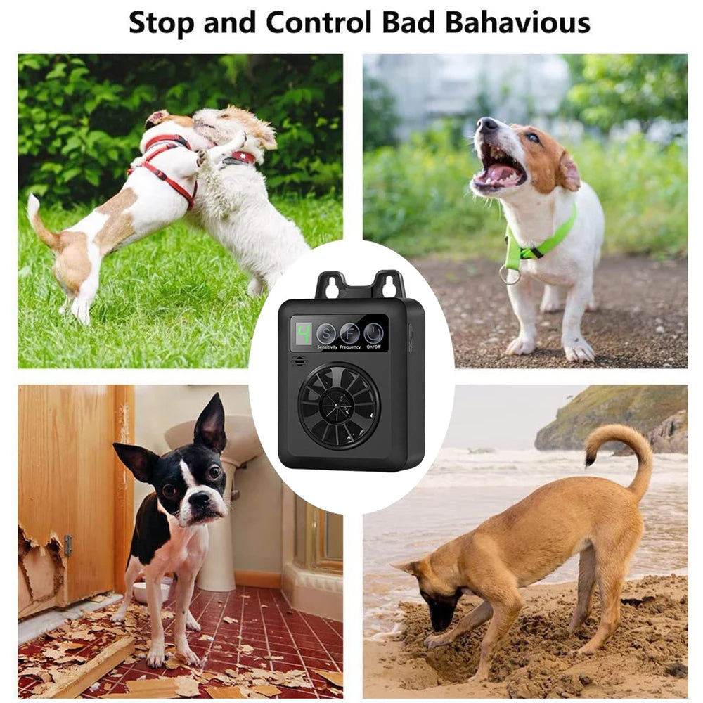 Smart Anti Barking Device For Dogs Indoor/Outdoor 3 Adjustable Levels Rechargeable Pet Behavior Training Tool