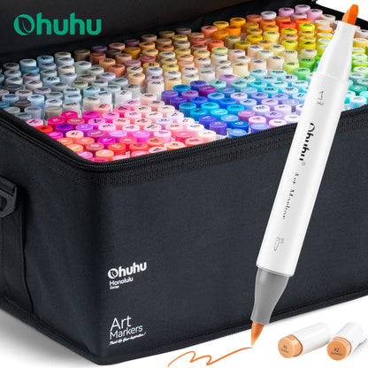 Ohuhu Honolulu 320 Color Marker Pen Set Oily Alcohol Art Markers Dual Tips Felt Pen Sketching Drawing Manga School Art Supplies