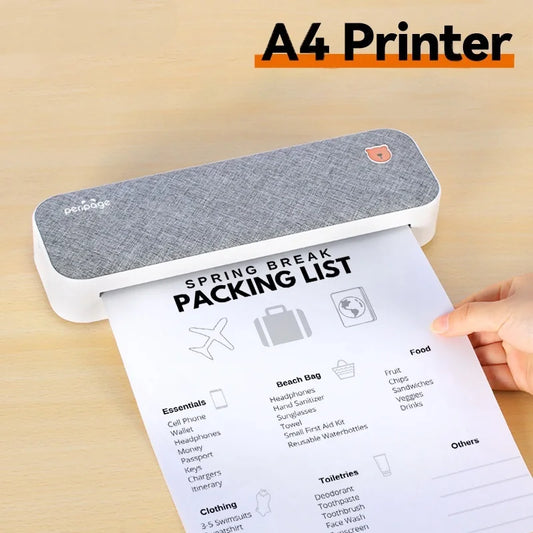 To A4 Paper Printer Portable USB Bluetooth Wireless Thermal Transfer Printer Support Mobile Smartphone Android Printer