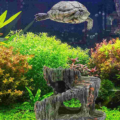 Turtle Terrace Animal Aquarium Supplies Resin Ornament Fish Tank Hiding Cave Water Tortoise Decoration Reptile Platform