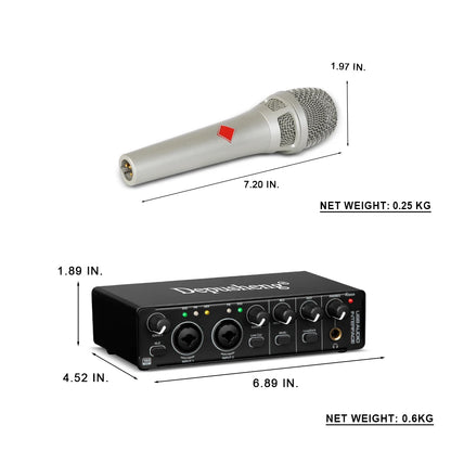 Audio Interface Depusheng MD22 Professional Sound Card with Monitoring Electric Guitar Live Recording For Studio Singing Micro