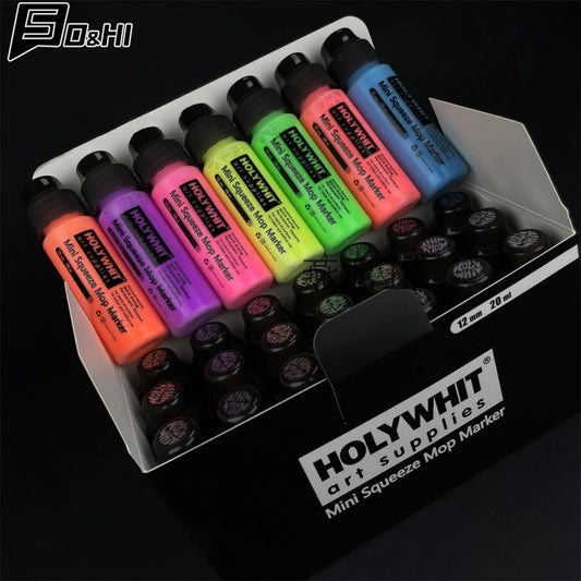 12mm/20ml Mini Graffiti Flow Pen Paint Signature Pen Round Tip Waterproof Marker With Ink Art Supplies Fluorescent Signature Pen