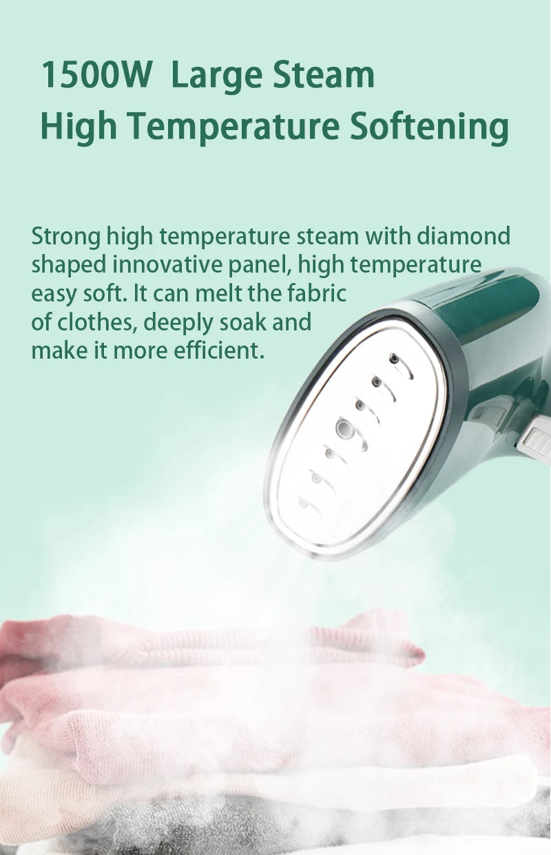 Garment Steamers 280ml Handheld Fabric Steamer 7 Holes 20 Seconds Fast-Heat 1500W Garment Steamer for Home Travelling Portable