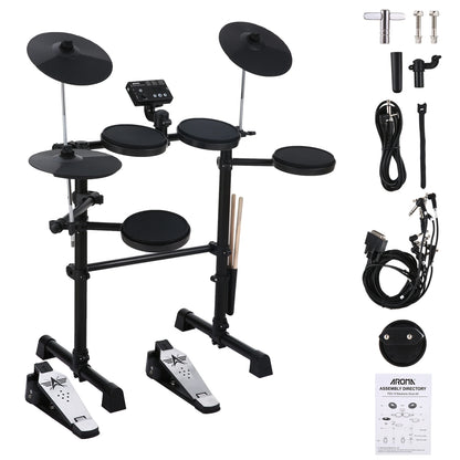 Electric Drum Set 8 Piece Electronic Drum Kit for Adult Beginner 144 Sounds Hi-Hat Pedals and USB MIDI Connection Music Gifts