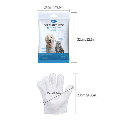 Cleaning Wipes Gloves for Dog and Cat,Pet Bathing Wipes Cleaning & Deodorizing,Dog Wipes for Body Paws Butt Daily Care,Cat Groom