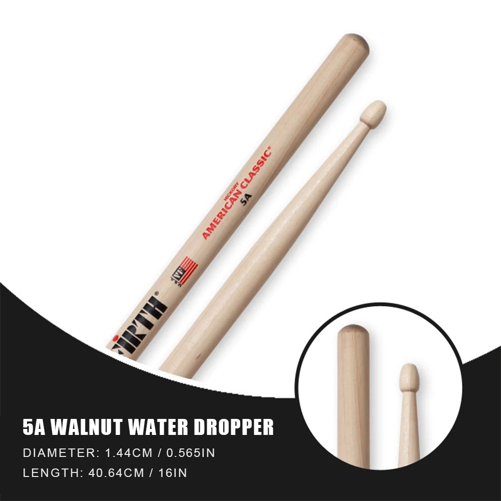 12/2PCS Drumsticks 5A Drum Sticks Consistent Weight&Pitch Jazz Drum Mallets American Hickory Drumsticks Percussion Accessories