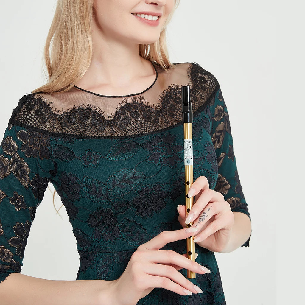 NAOMI Brass Whistle Irish Penny Whistle Key Of D & C Music Supply For Different Levels Expertise Musician Woodwind Instruments