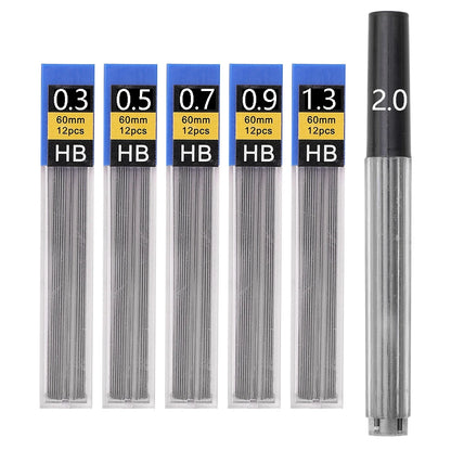 0.3 0.5 0.7 0.9 1.3 2.0mm Mechanical Pencil Lead HB Refill Leads for Press Automatic Pencil Painting Supplies Student Stationary