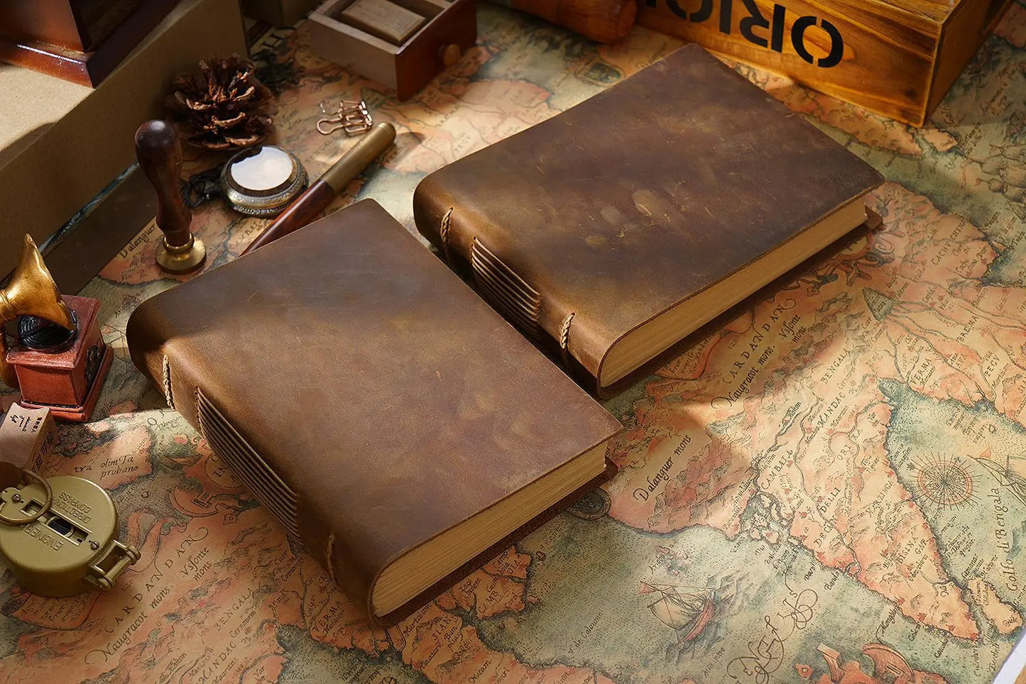 Handmade Sketchbook Cowhide Travel Record Notepad Brown Retro Loose-leaf Account Book Creative Notebook Diary Gift for Friends