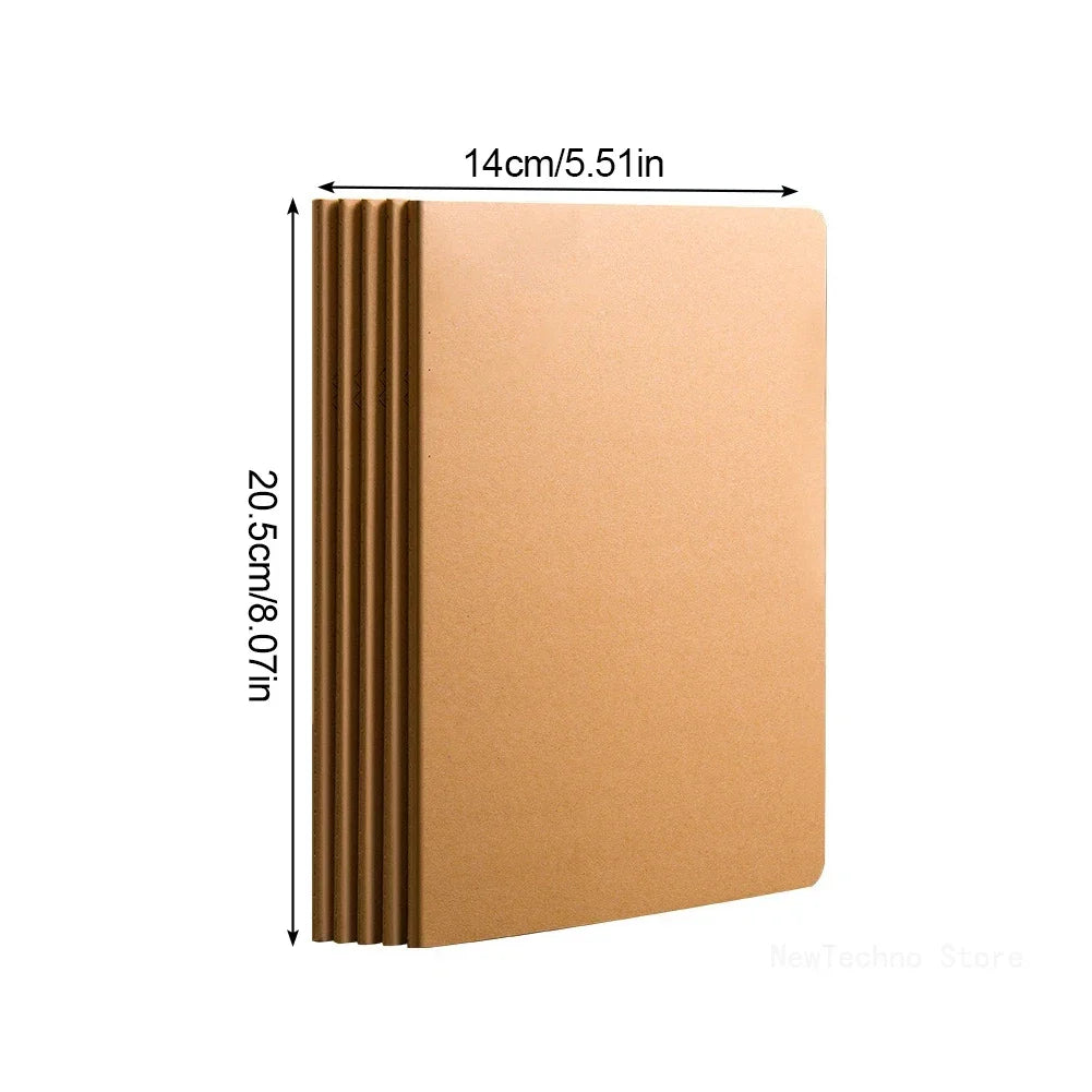 A5/B5/A4 Notebook Kraft Paper Grid Sketchbook Lined Planner Notepad Portable Blank Notebook Simple Daily Diary Book